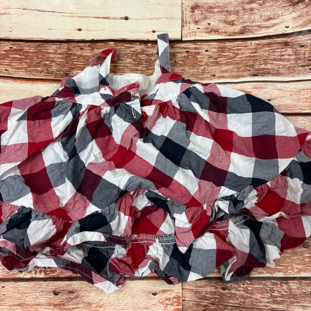 Gymboree Red and Blue Plaid Baby Dress Outfit